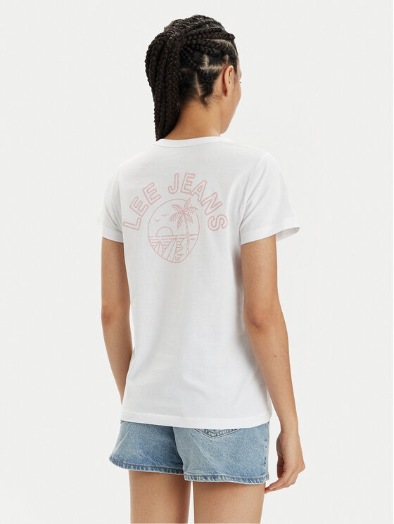 Lee Lee T-shirt 112350224 Bijela Slim Fit