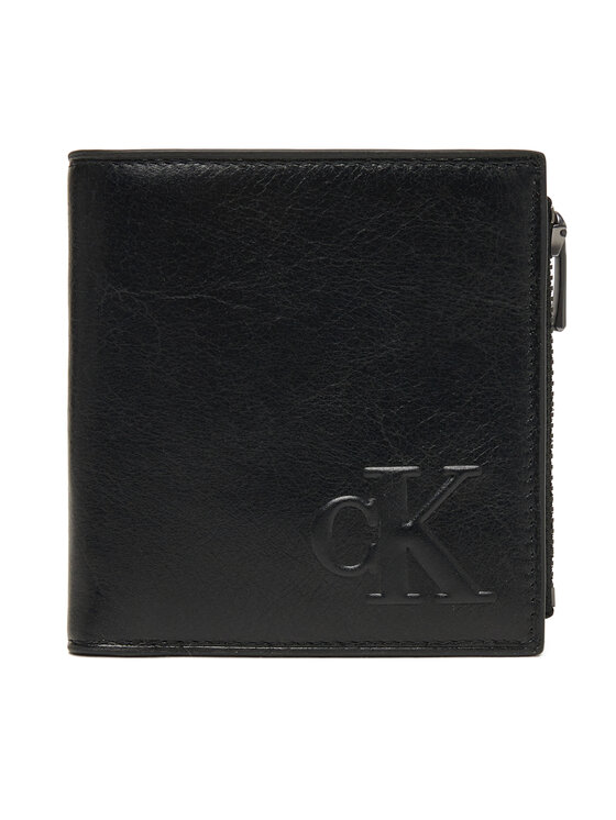 Portofel Mare pentru Bărbați Calvin Klein Sculpted Impression Compact Zip LV04G1074G Negru