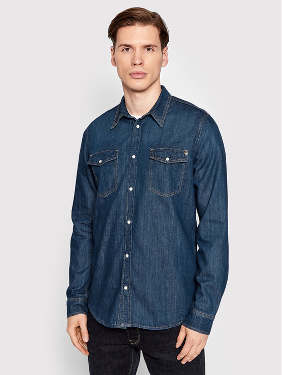 Pepe Jeans Pepe Jeans дънкова риза Hammond PM307509 Тъмносин Regular Fit