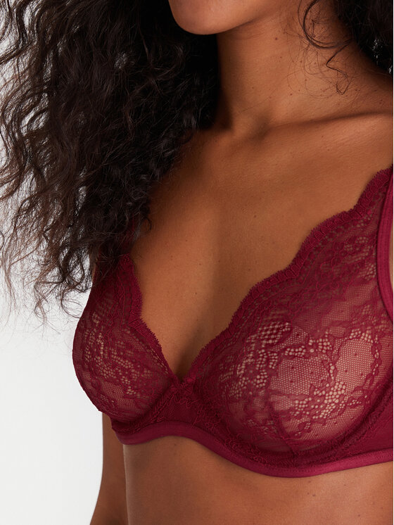 Hunkemöller Hunkemöller Biustonosz z fiszbiną 206365 Czerwony