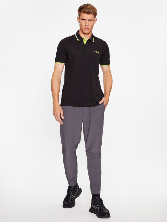 BOSS Boss Тениска с яка и копчета Paddy Pro 50469094 Черен Regular Fit