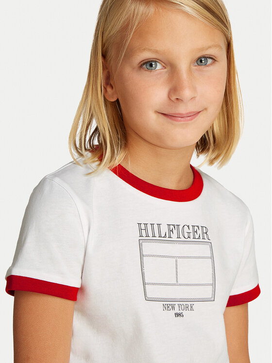 Tommy Hilfiger Tommy Hilfiger T-shirt KG0KG08528 S Bijela Regular Fit