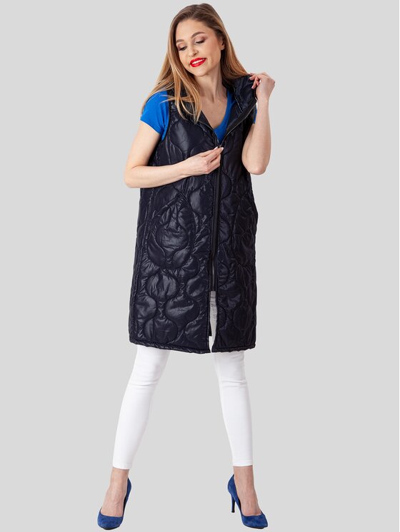 Perso Perso Bezrękawnik BLE225302F Granatowy Regular Fit