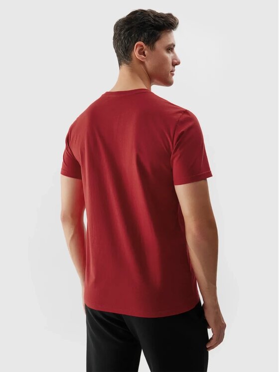 4F 4F Tričko 4FWSS25TTSHM3096-61S Červená Regular Fit