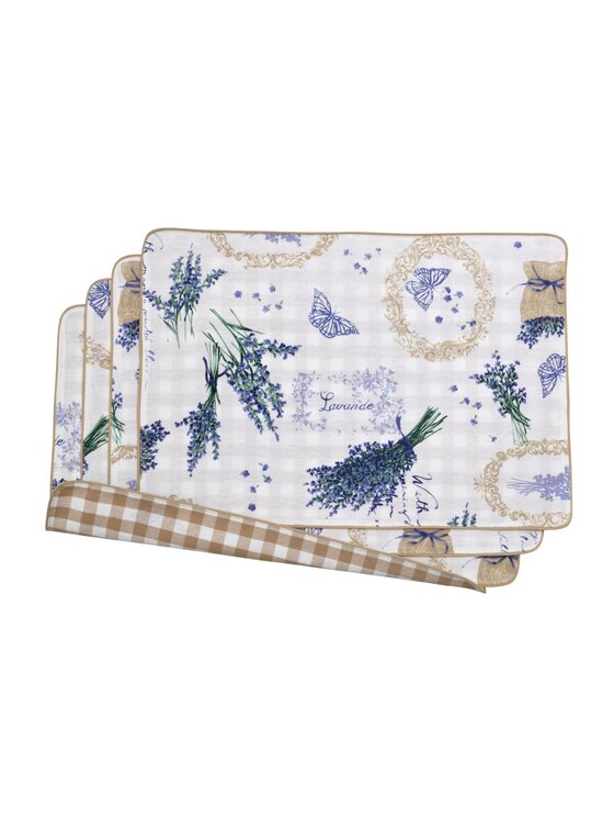 Roseberry Home Roseberry Home Podkładka na stół dwustronna Lavender & White Panama Niebieski