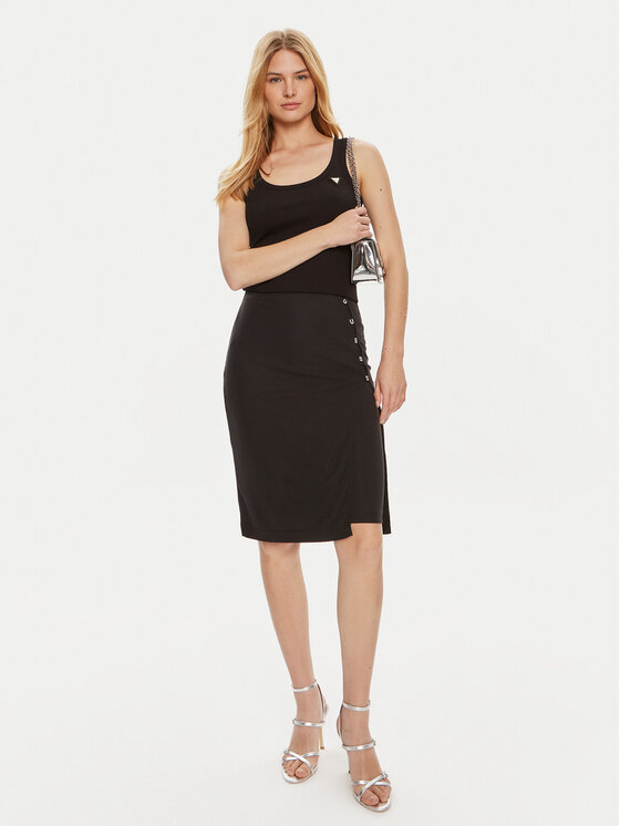 Guess Guess Τοπ Colette V4YP06 K8RT2 Μαύρο Slim Fit