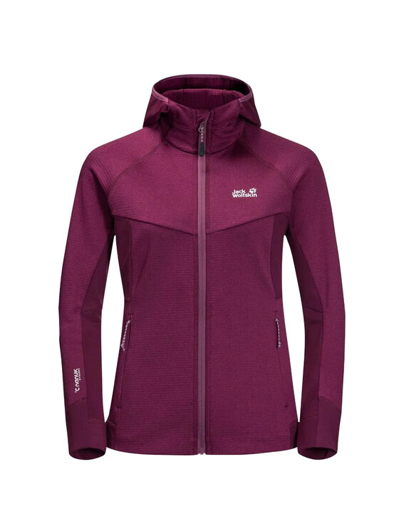 Kurtka przejściowa Jack Wolfskin, Rozmiar XL, Fioletowy, Jack Wolfskin Hydro Grid Fleece Jkt W
