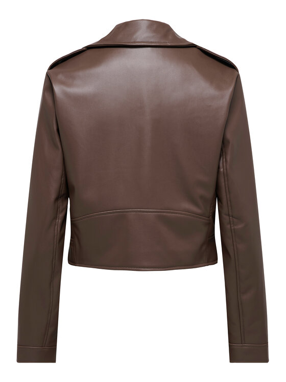 ONLY ONLY Geacă din imitație de piele Carmen 15361396 Maro Regular Fit
