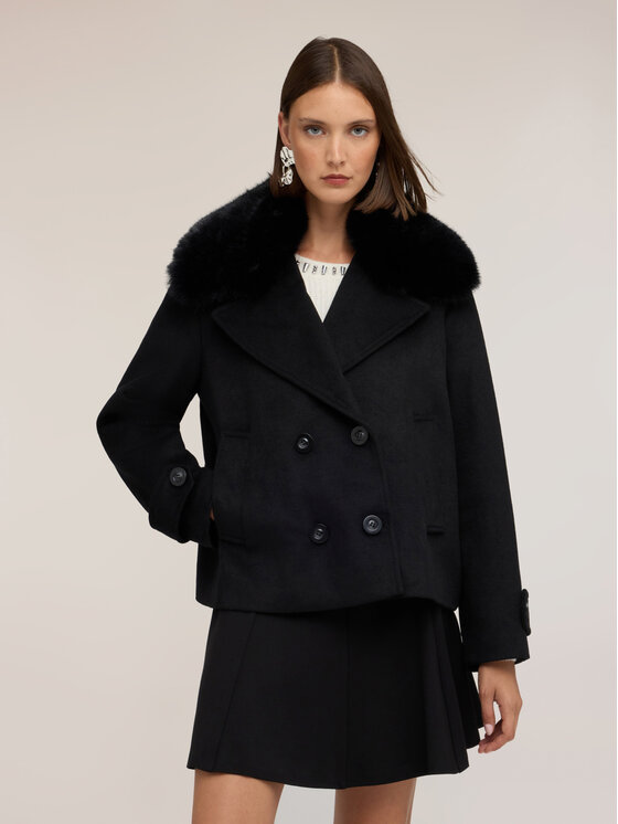 Motivi Motivi Cappotto invernale R031W000209N033 Nero Boxy Fit