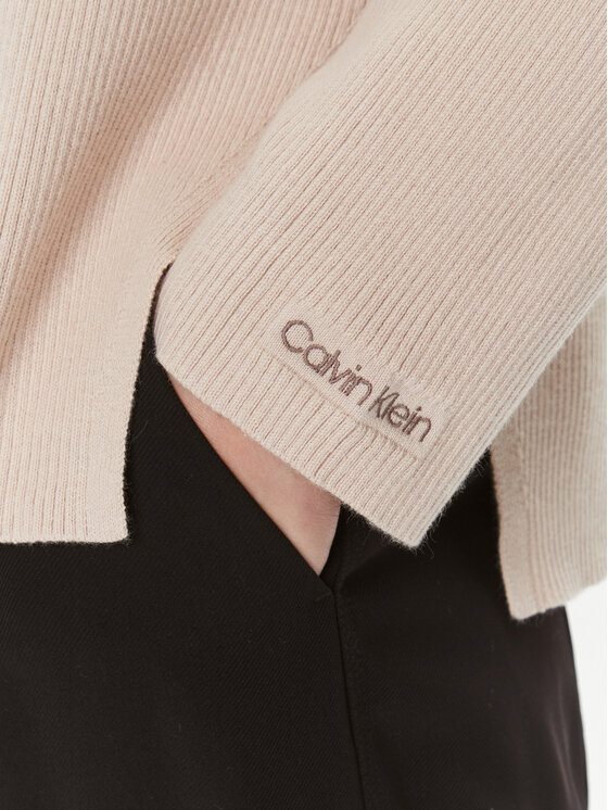 Calvin Klein Calvin Klein Pulover Essential K20K206019 Bej Relaxed Fit