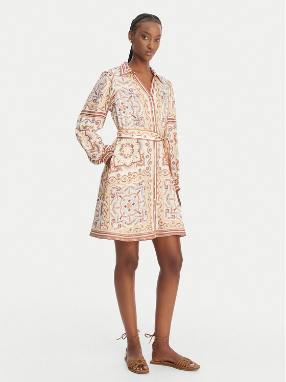 Hale Bob Hale Bob Hemdkleid with silk Arlo 5ZTM670A Beige Regular Fit