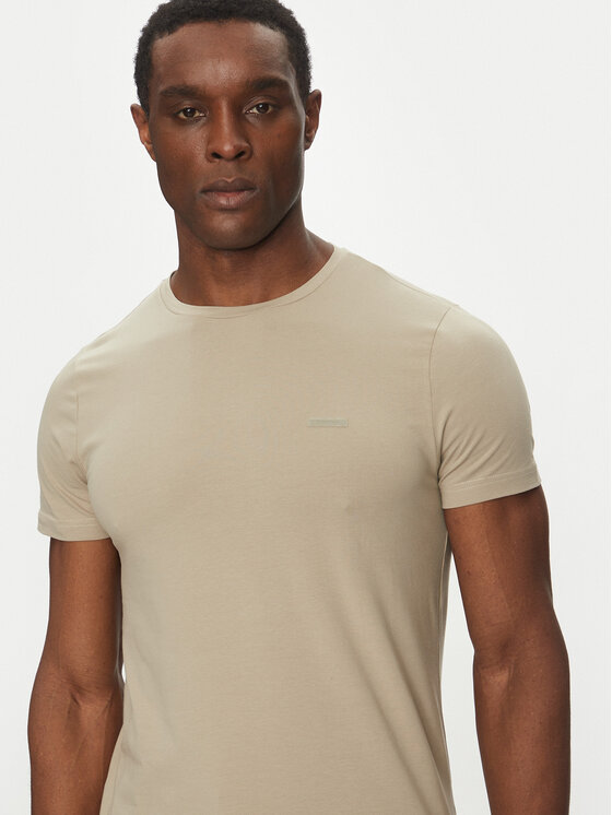 Calvin Klein Calvin Klein T-särk K10K112724 Beež Slim Fit