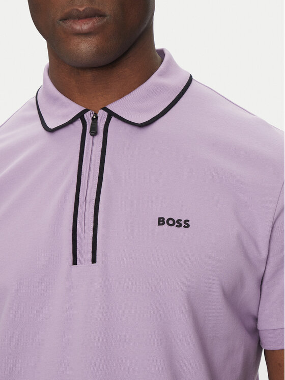 BOSS BOSS Polo marškinėliai Philix Tape 50537489 Rožinė Regular Fit
