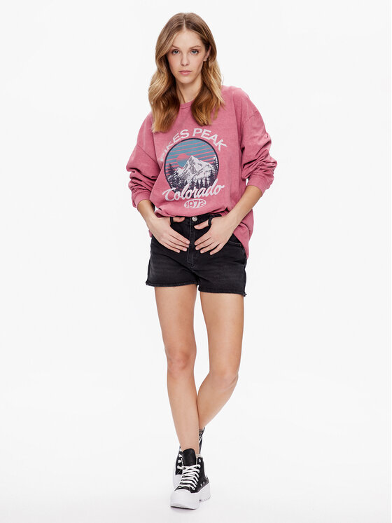 Felpa BDG PIKES PEAKS SKATE LS 76471234 Rosa