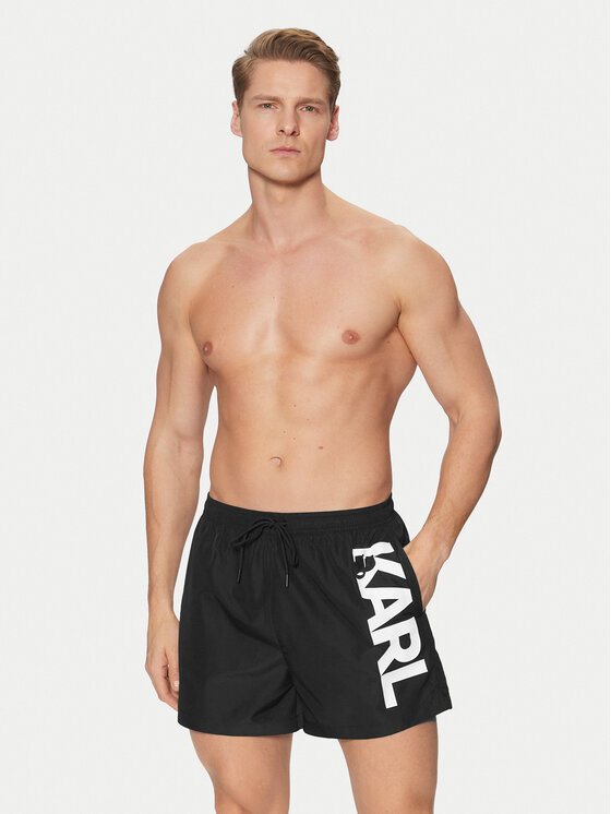 KARL LAGERFELD KARL LAGERFELD Шорти для плавання A1M46013 Чорний Regular Fit
