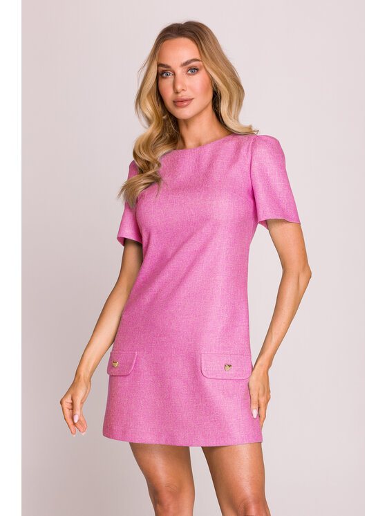 Made of Emotion Made of Emotion Sukienka letnia M855 Różowy Premium Fit