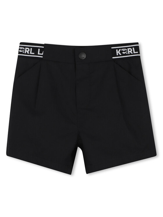 Karl Lagerfeld Kids Karl Lagerfeld Kids Σετ πουκάμισο και σορτς υφασμάτινα Z31077 Μαύρο Regular Fit