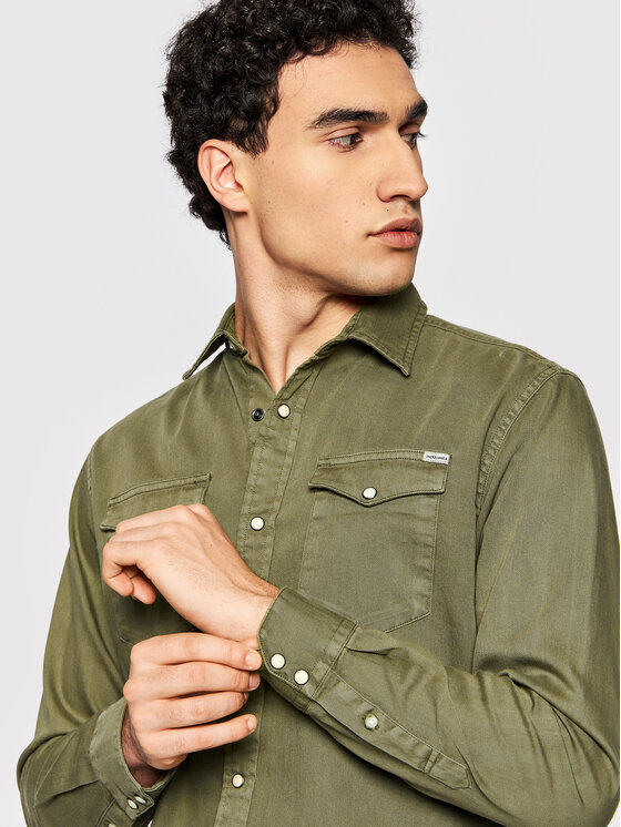 Jack&Jones Jack&Jones Πουκάμισο Sheridan 12138115 Πράσινο Slim Fit