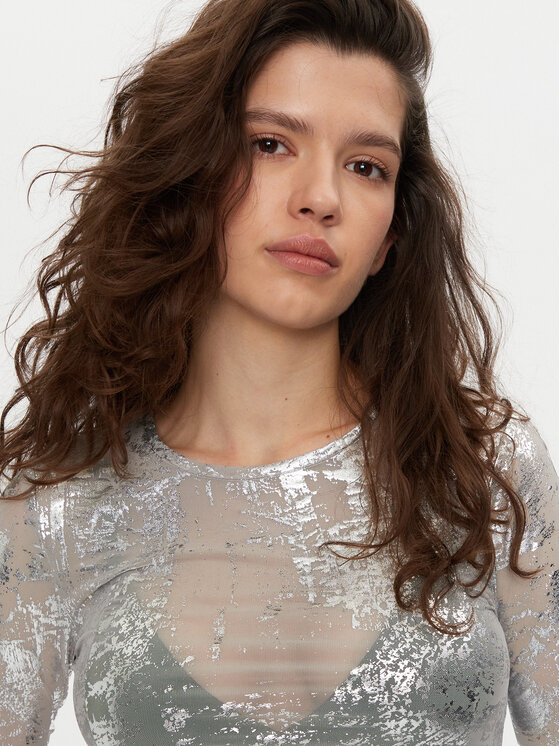 Noisy May Noisy May Palaidinė Lucia 27032152 Sidabrinė Slim Fit