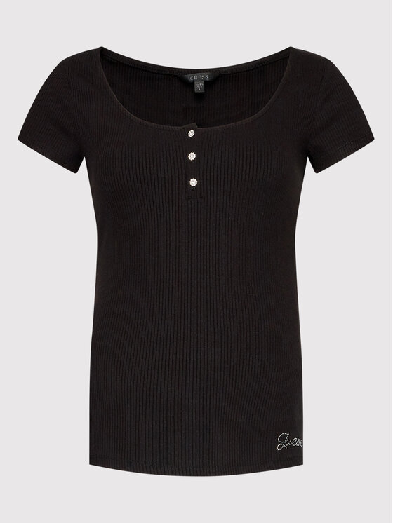 Guess Guess Palaidinė W2YP24 KBCO2 Juoda Slim Fit