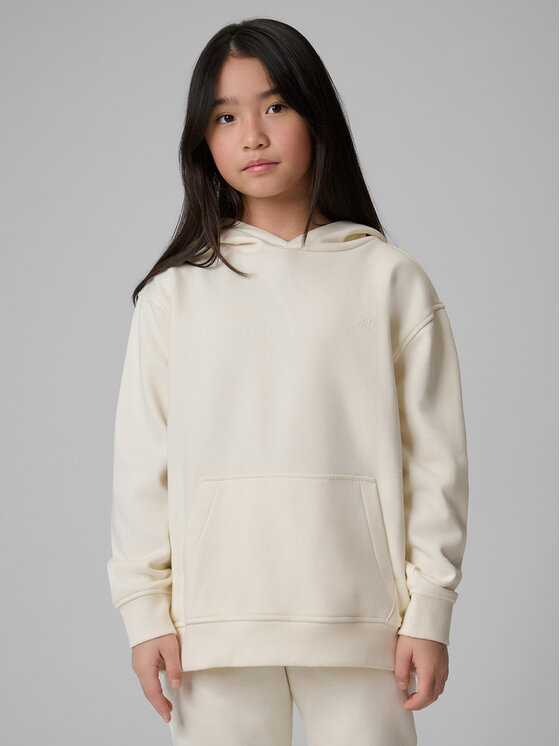 4F 4F Bluza BASIC+ Kremowy Loose Fit