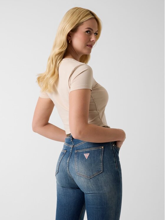 Guess Guess Marškinėliai 182454 Smėlio Classic Fit