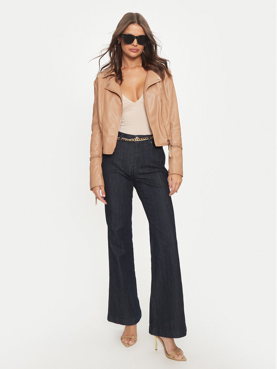 Guess Guess Dirbtinės odos striukė W4YL21 WE480 Smėlio Regular Fit
