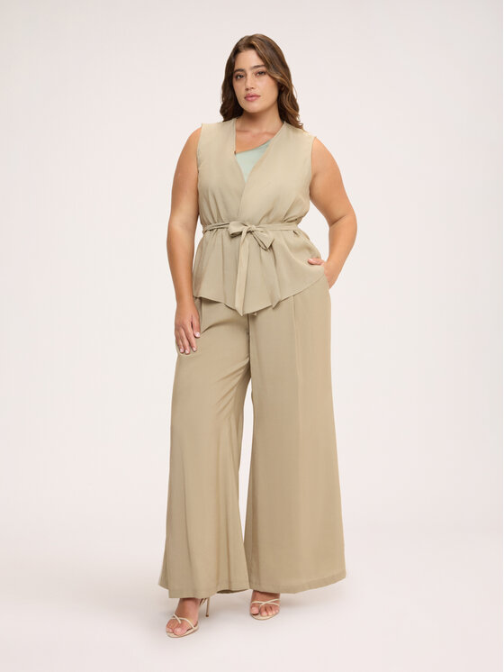 Fiorella Rubino Fiorella Rubino Pantaloni di tessuto P008T005596N025 Crema Flare Fit