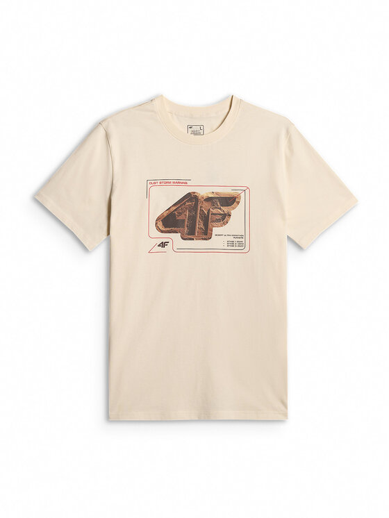 4F 4F T-Shirt LIMITLESS DESERT Biały Regular Fit