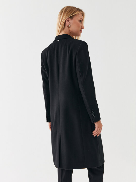 BOSS Boss Palton de lână Catara 50501019 Negru Slim Fit