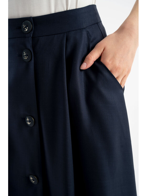 CLICK CLICK Φούστα midi 50-745 Σκούρο μπλε Flare Fit