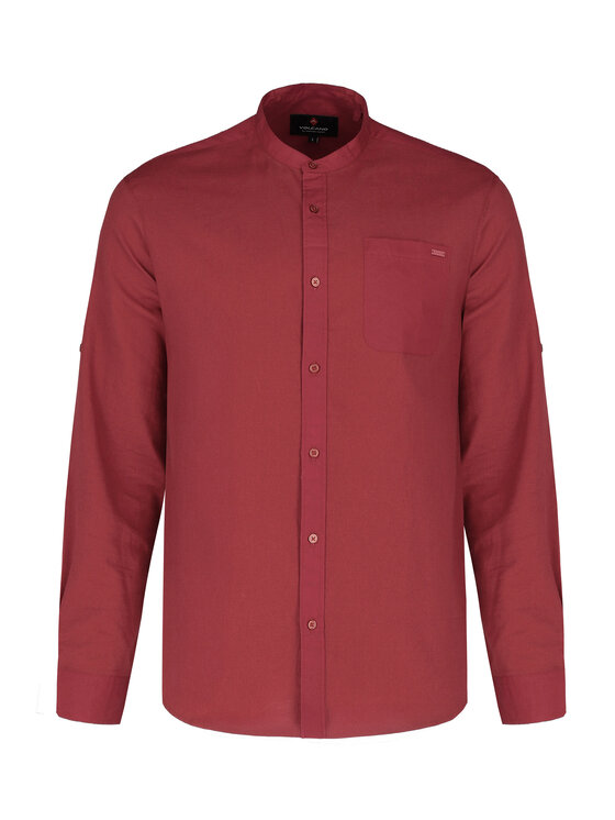 Volcano Volcano Koszula K-BASTO Czerwony Regular Fit