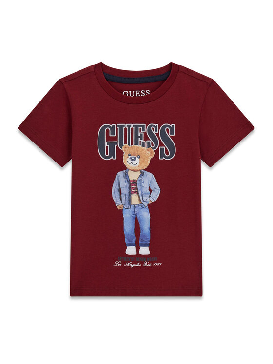 Guess Guess Majica N6RI05 K8HM4 Bordo rdeča Regular Fit