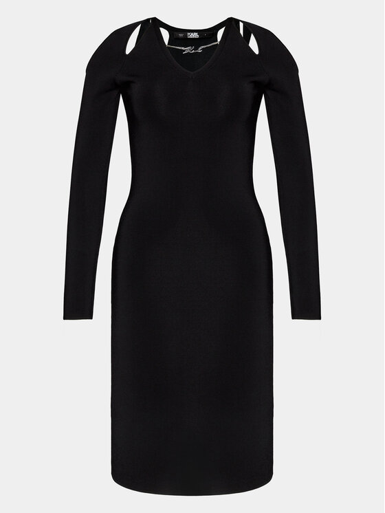 KARL LAGERFELD KARL LAGERFELD Koktel haljina 240W1331 Crna Regular Fit