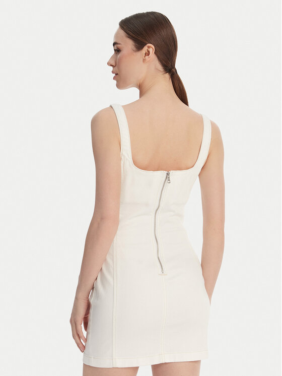 Guess Jeans Guess Jeans Jeanskleid W6GK00 D7871 Écru Regular Fit