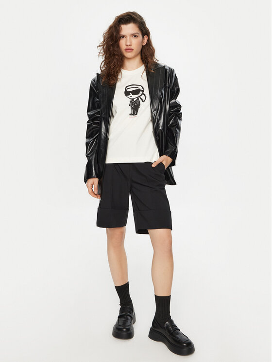 KARL LAGERFELD KARL LAGERFELD Tričko A1W17126 Écru Regular Fit