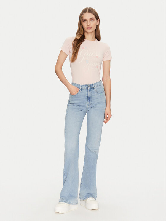 Guess Jeans Guess Jeans T-Shirt W5GI24 J1314 Beżowy Regular Fit