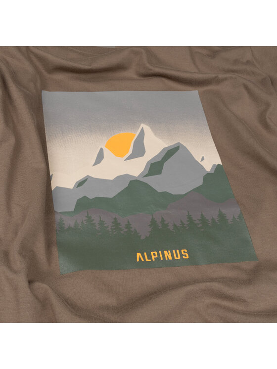 Alpinus Alpinus T-Shirt Numbur Zielony Standard Fit