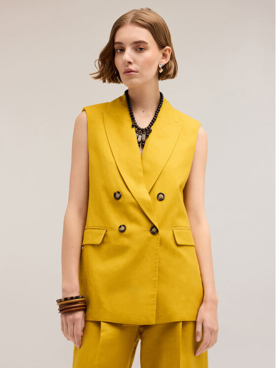 Motivi Motivi Camicia L034Q000056N028 Giallo Regular Fit