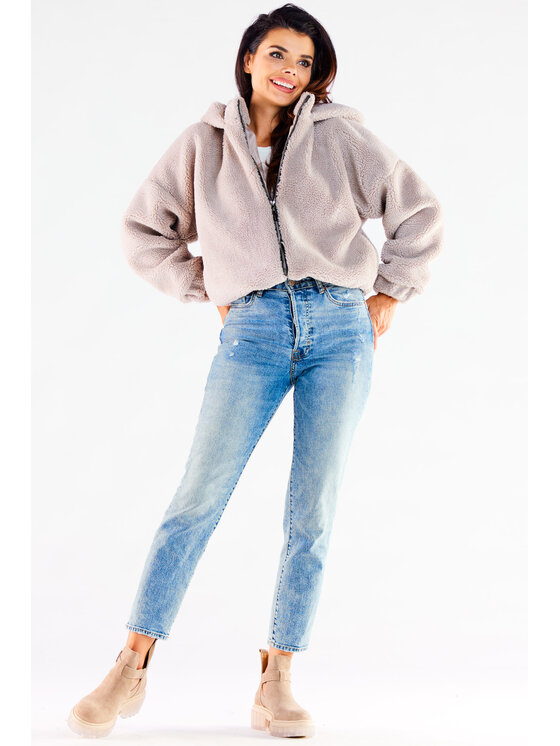 Awama Awama Dámská bunda A533 Béžová Basic Fit