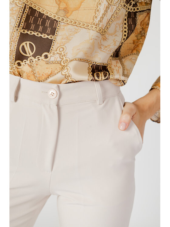 Hanny Deep Hanny Deep Pantaloni palazzo F876YBDP3423B Bianco Palazzo Fit