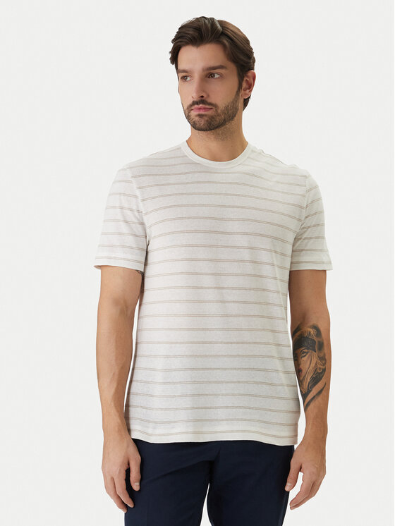 BOSS Tricou H-Taut 235 50559166 Écru Regular Fit