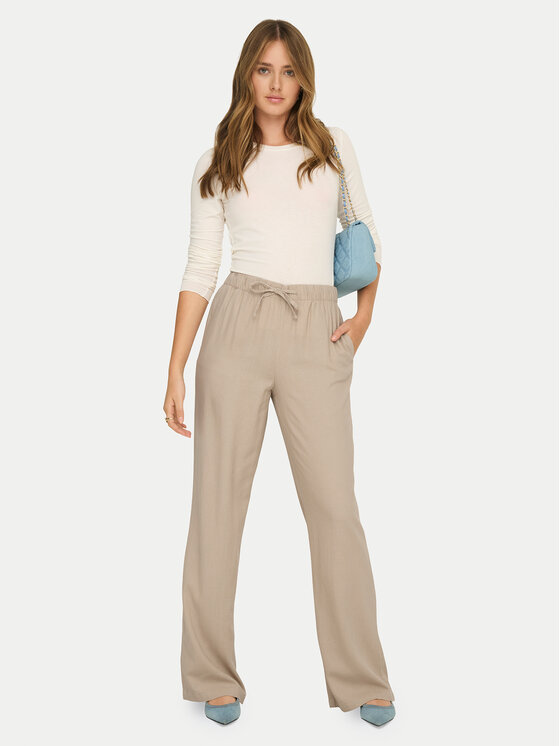 ONLY ONLY Riidest püksid Goa 15363676 Beež Straight Fit
