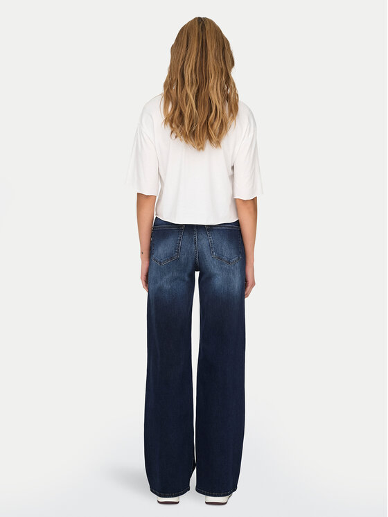 ONLY ONLY Jeans hlače Madison 15318405 Mornarsko modra Wide Leg