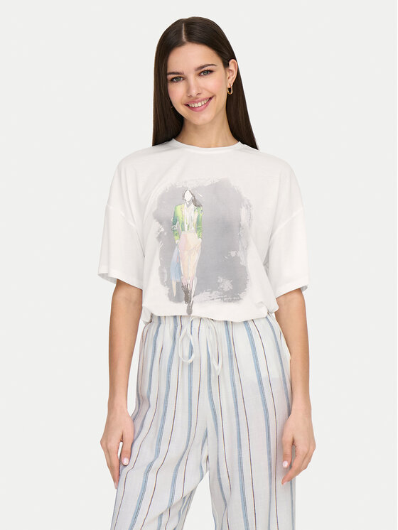 ONLY ONLY Marškinėliai Melina 15342876 Balta Regular Fit