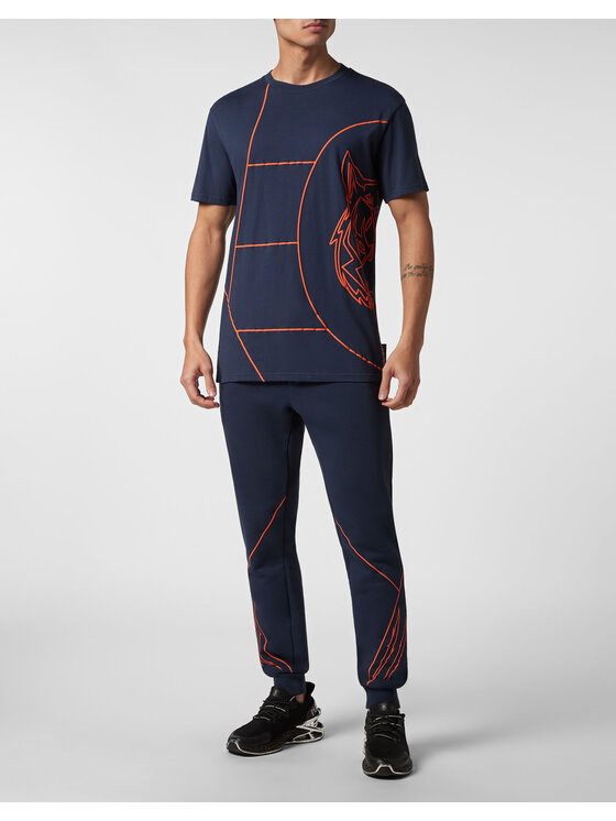Plein Sport Plein Sport T-Shirt 4989 Błękitny Regular Fit