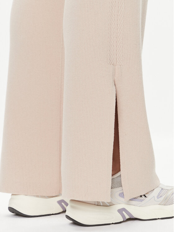 Calvin Klein Calvin Klein Spodnie dzianinowe Essential K20K206023 Beżowy Wide Leg