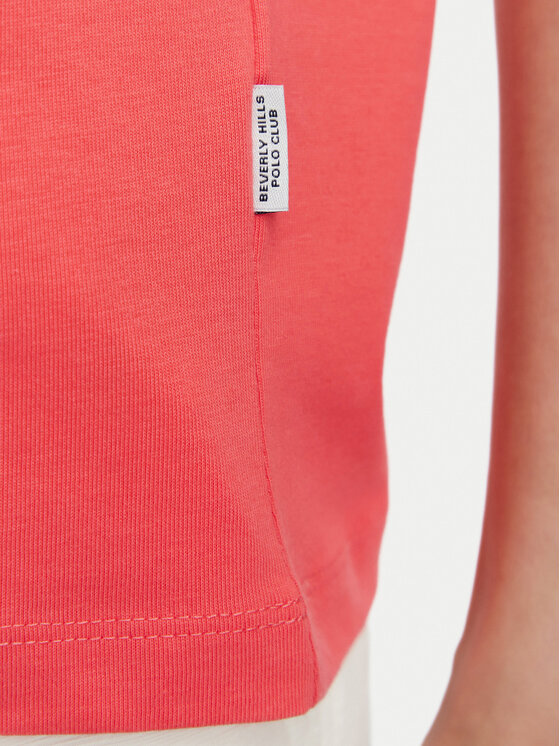 Beverly Hills Polo Club Beverly Hills Polo Club T-Shirt P-SS26W-TS516518 Koralowy Regular Fit