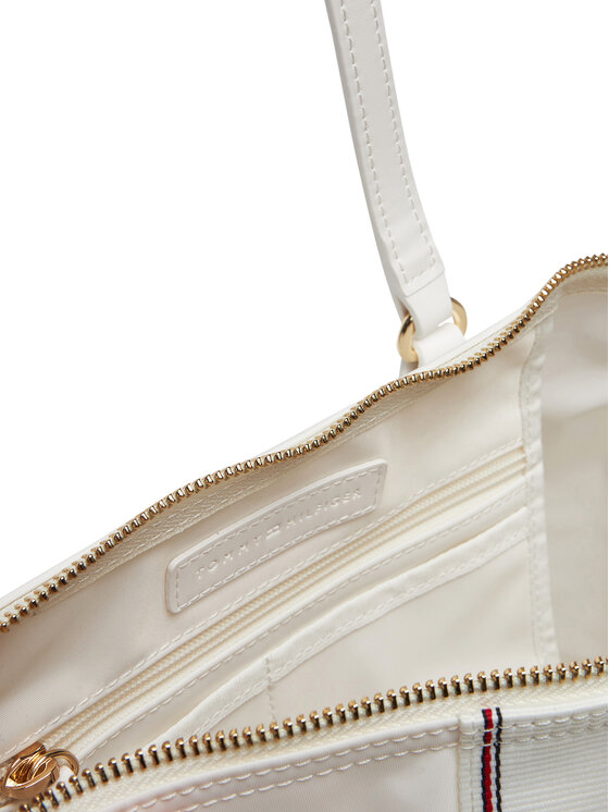 Tommy Hilfiger Tommy Hilfiger Handtasche Poppy Tote Corp AW0AW17205 Écru
