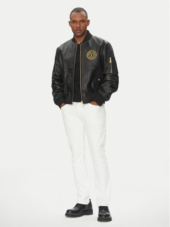 Versace Jeans Couture Versace Jeans Couture Шкіряна куртка 78GAVP06 Чорний Regular Fit